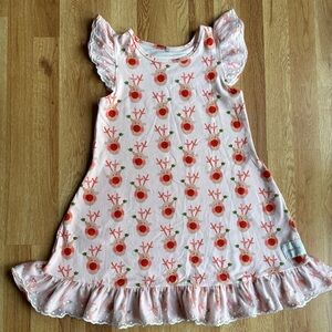 Jane + Jo Reindeer Christmas Nightgown Gown Pajamas size 9 10